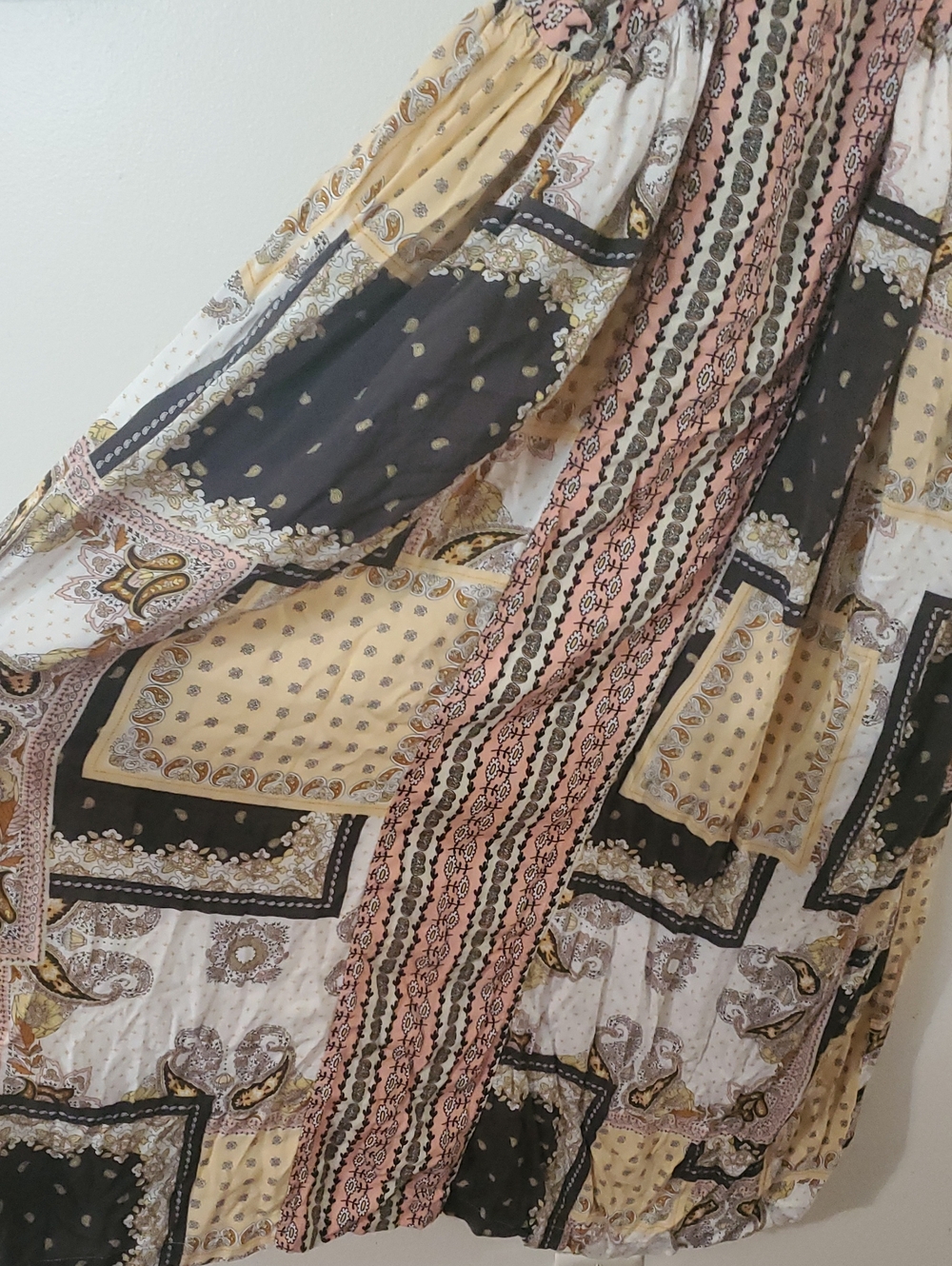 Matilda Jane Perfectly Paisley Boho Patchwork Maxi Dress Size Sm Pockets Tie - Picture 4 of 13